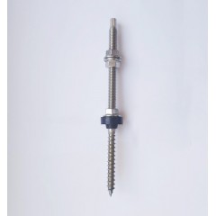 Double-threaded screw wood  M10*200A2 with DIN 6923 hexagon nuts with flange