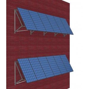 Крепление для 8-ми солнечных панелей на фасаде (с углом наклона)
