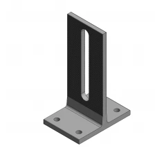 Aluminum bracket with 4 holes of 5 mm (for self-tapping screws)